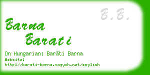 barna barati business card