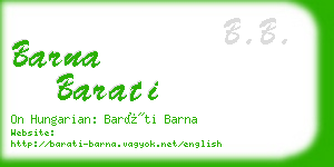 barna barati business card